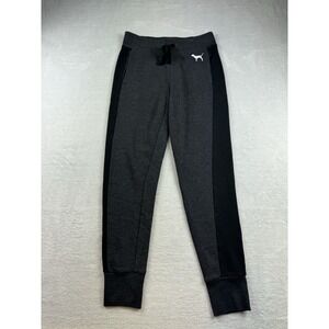 Pink Sweat Pants, Women XS Dark Gray, Pockets, Drawstring Athletic Jogger